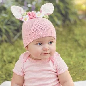 Mud Pie Bunny Flower Crown Hat- White